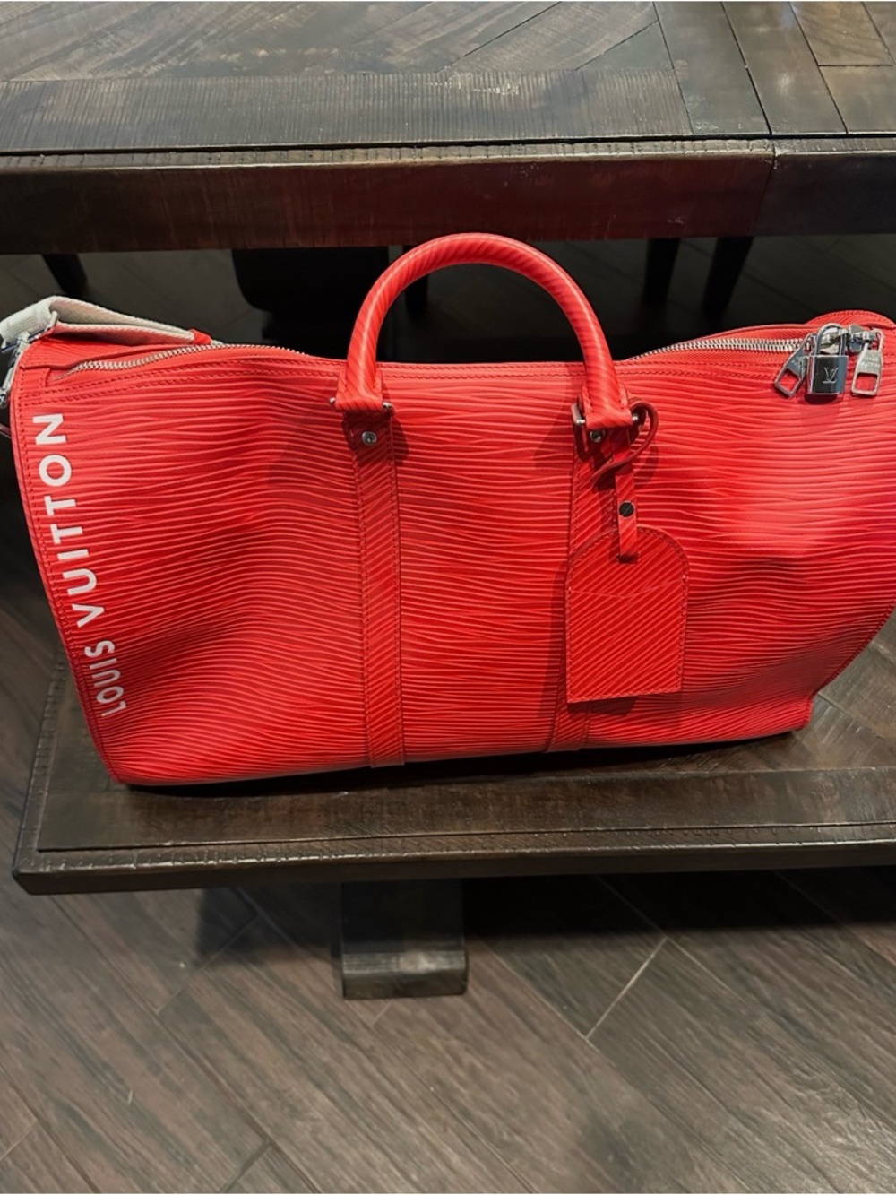Louis Vuitton Bold Red Epi Travel Duffle